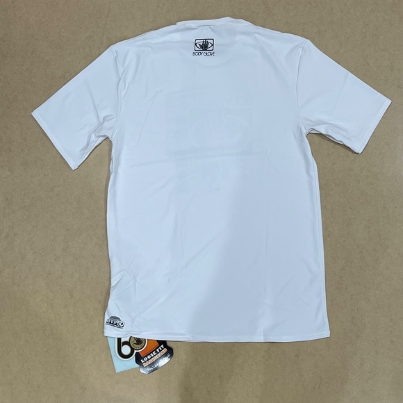 NEW Body Glove Mens White‎ Rash Guard Short Sleeve Shirt UV Protection Small - Picture 2 of 7